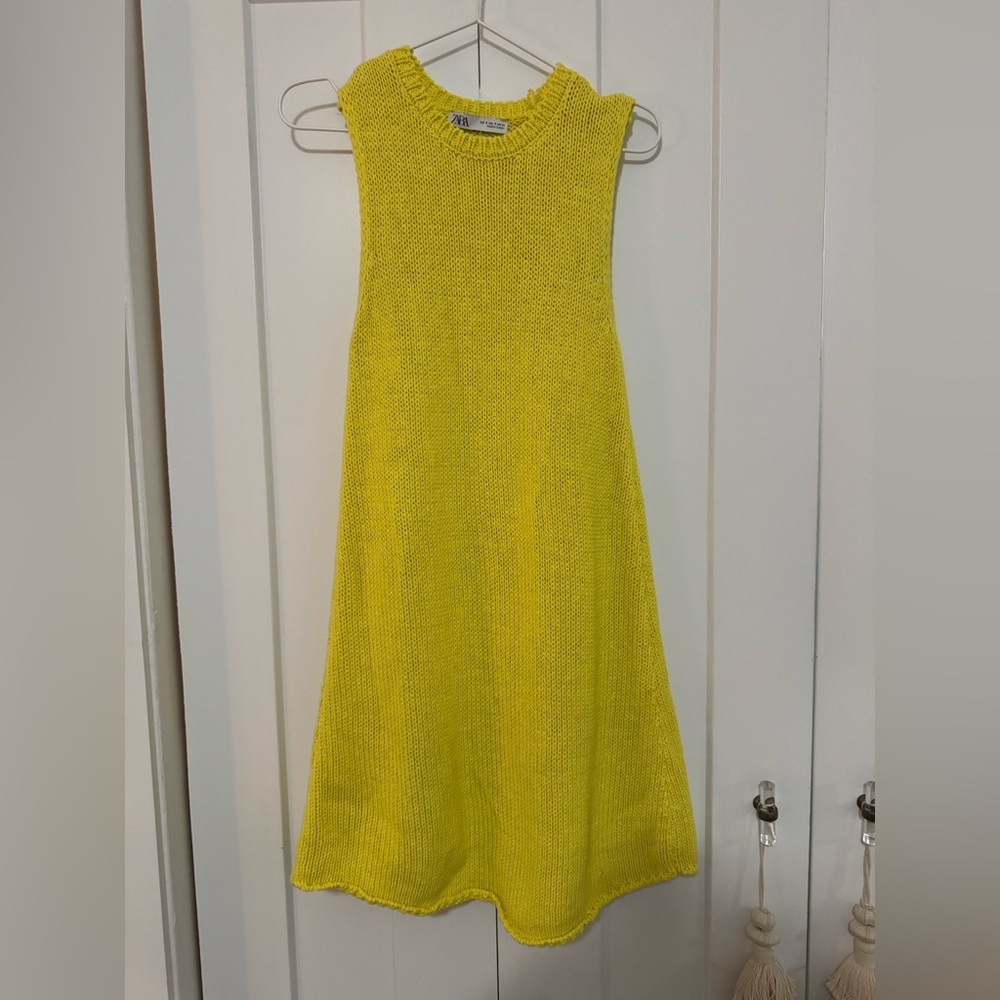 Zara Yellow Halter Sundress Sleeveless Casual